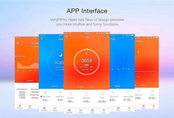 ID115HR Plus Fitness Tracker - Blue - - Happee Shoppee