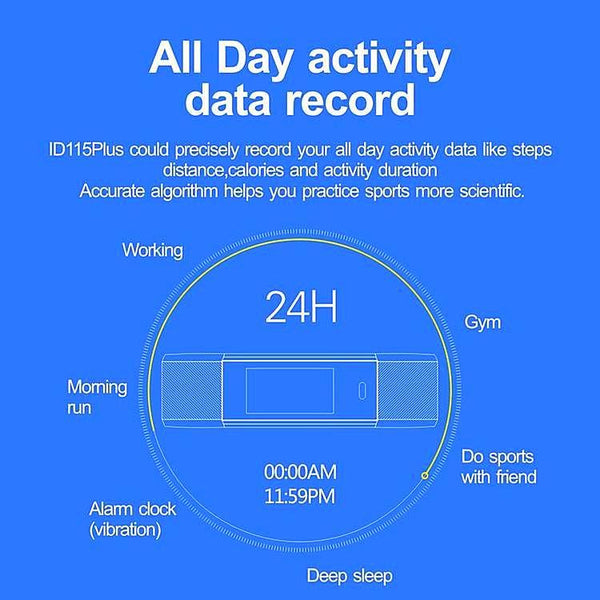 ID115HR Plus Fitness Tracker - Blue - - Happee Shoppee