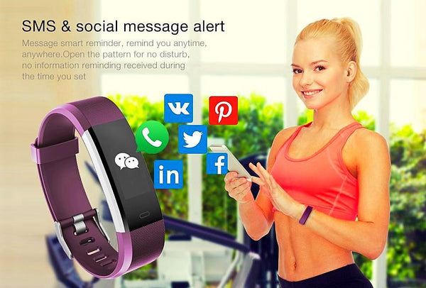 ID115HR Plus Fitness Tracker - Blue - - Happee Shoppee