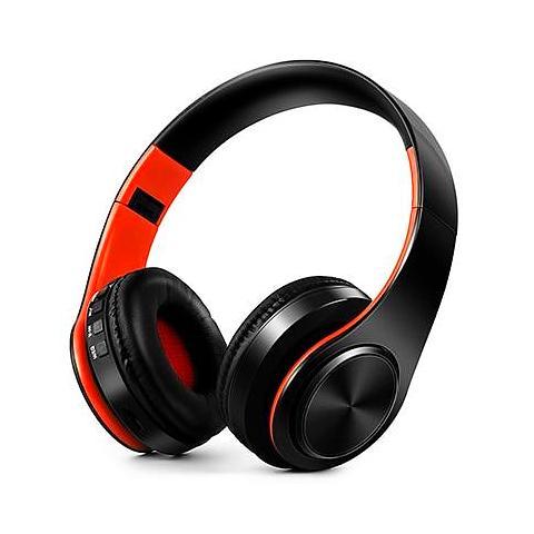 ﻿Wireless Bluetooth Headphones - Black Orange - - Happee Shoppee