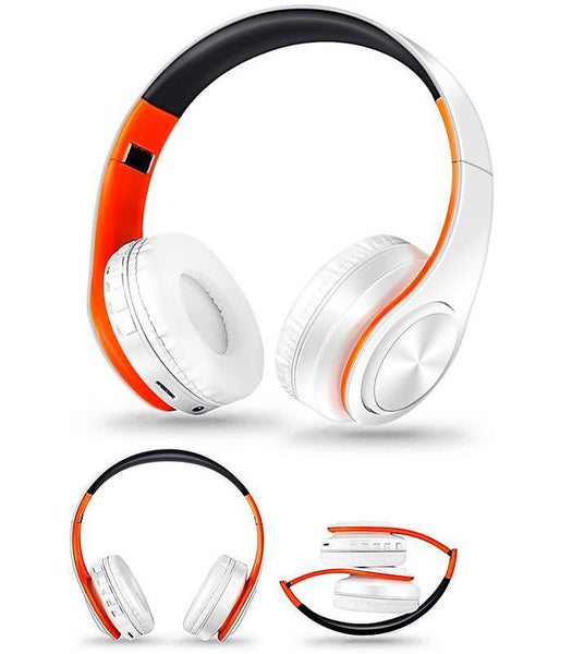 ﻿Wireless Bluetooth Headphones - Black Orange - - Happee Shoppee