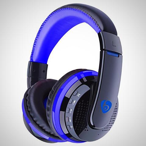 ﻿Wireless Stereo Bluetooth Headphone - Blue - - Happee Shoppee