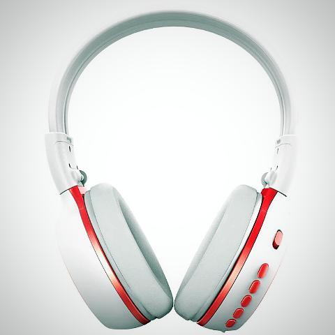 ﻿LED Display Wireless Bluetooth Headphone - White - - Happee Shoppee